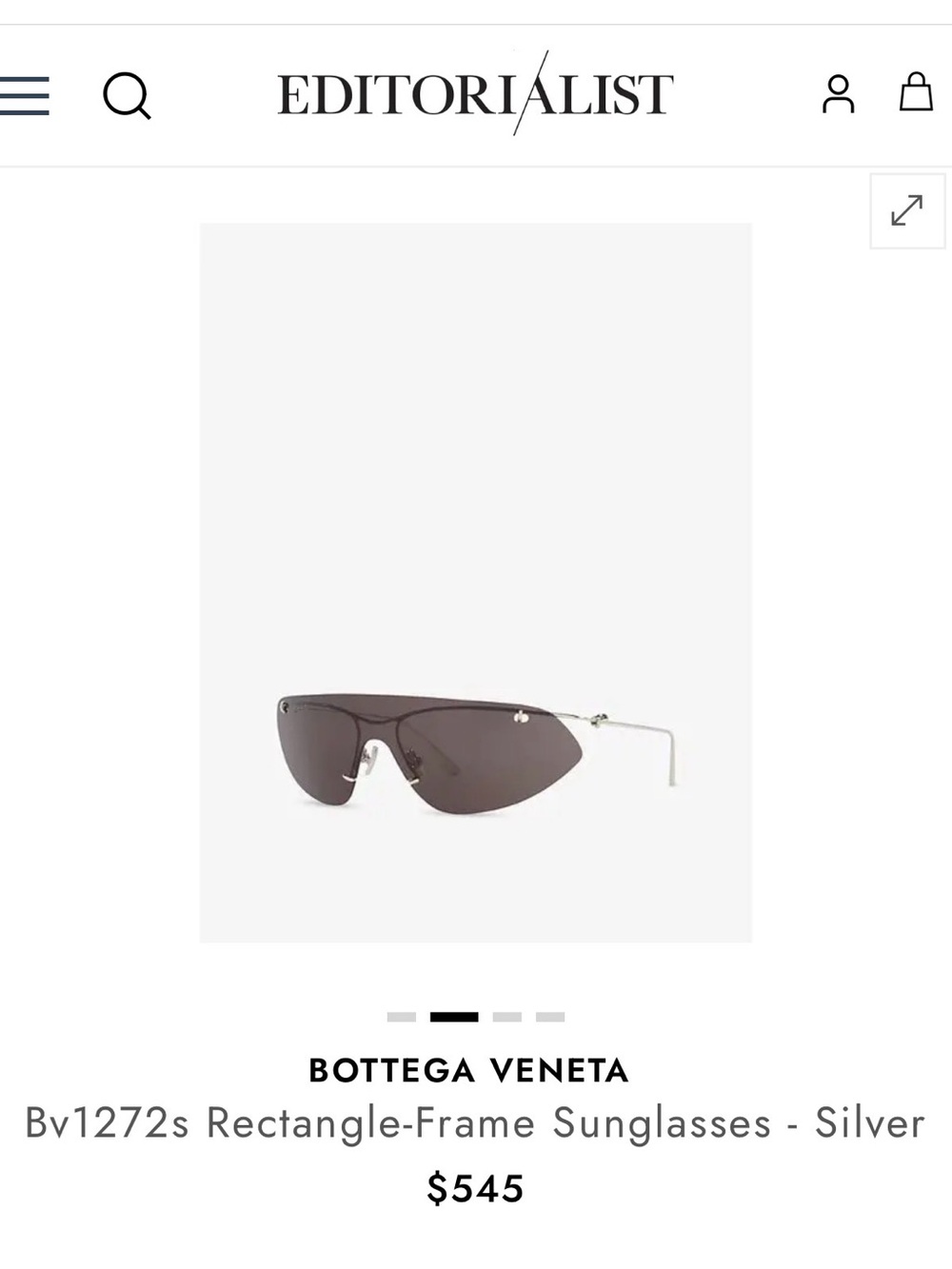 Bottega Veneta Black Shield Sunglasses with Dark Gray Lenses